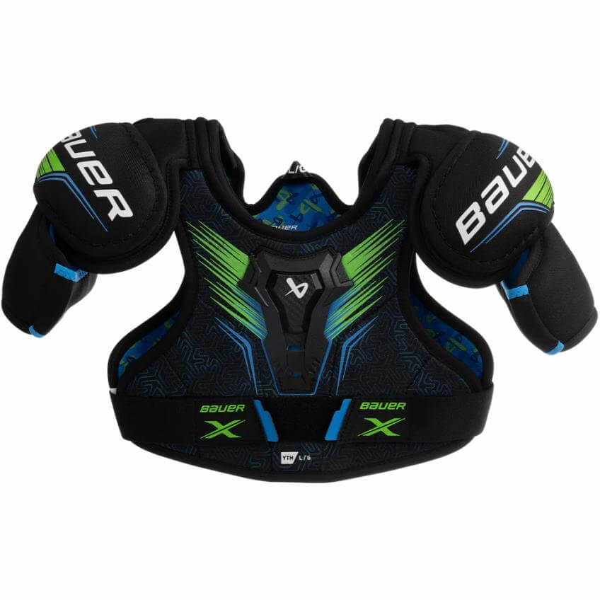 Excelentes Hombreras de hockey Bauer X tamaño infantil de venta en Skate World México