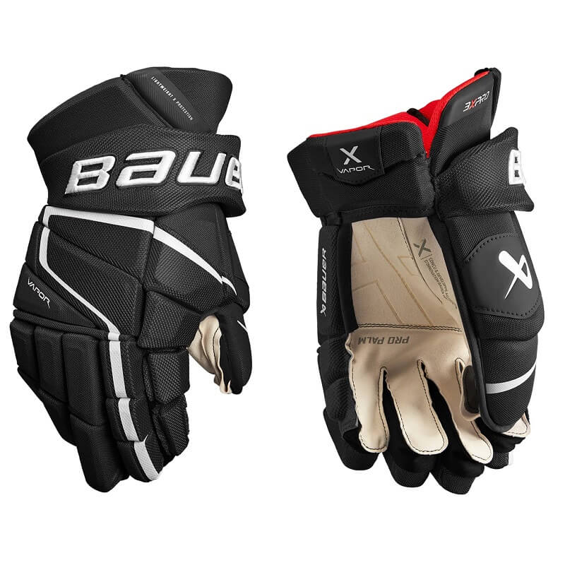 Guantes de hockey Bauer Vapor 3X Pro Negro y blanco de venta en Skate World