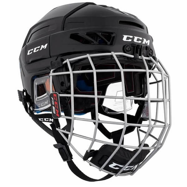 Casco de hockey CCM Fitlite 3Ds con careta color negro Junior en Skate World tiendapatinesskateworld.com