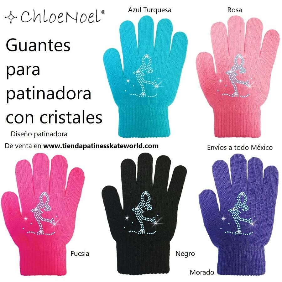 Guantes Chloe Noel GV22 con cristales para patinaje de venta en Skateworld México