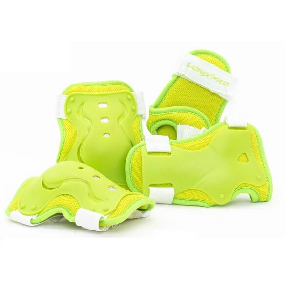 Set de protectores de patinaje infantil Lionix Pro color verde de venta en Skate World México