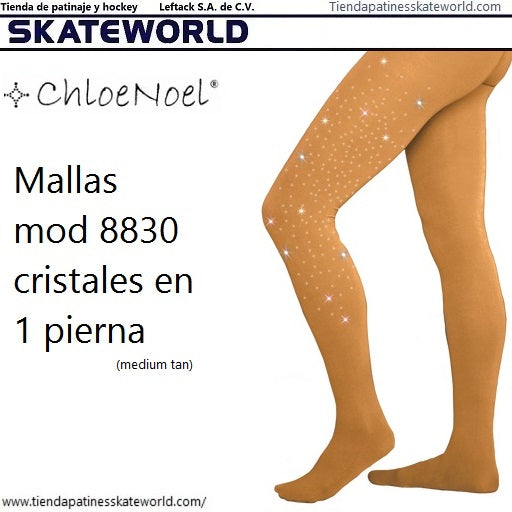 Mallas Chloe Noel para patinadora 8830 con cristales de venta en Skateworld México
