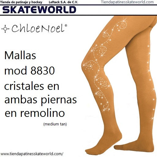 Mallas Chloe Noel para patinadora 8830 con cristales de venta en Skateworld México