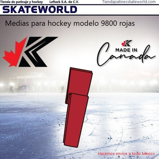 Medias para prácticas de hockey sobre hielo Kobe Sportswear color rojo de venta en Skateworld México