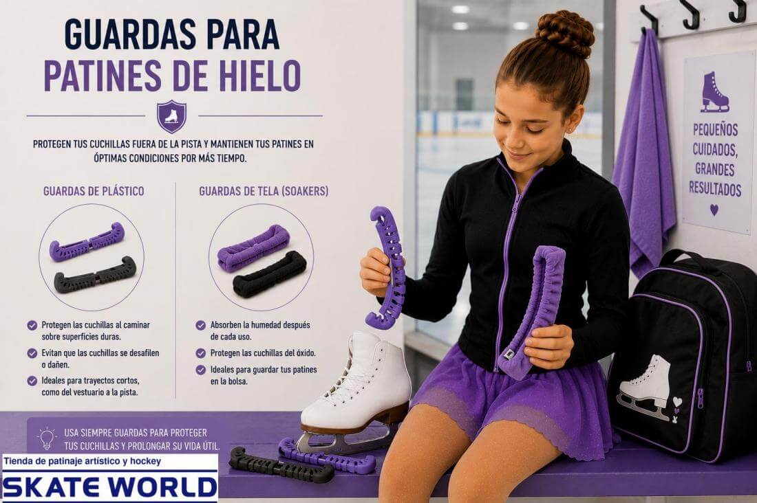 Conoce los dos tipos de guardas que necesitas para las cuchillas de tus patines de hielo