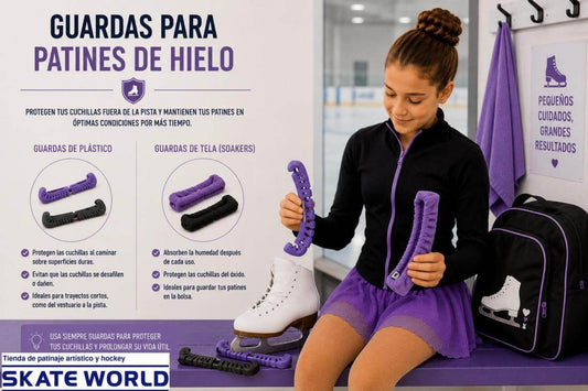 Conoce los dos tipos de guardas que necesitas para las cuchillas de tus patines de hielo