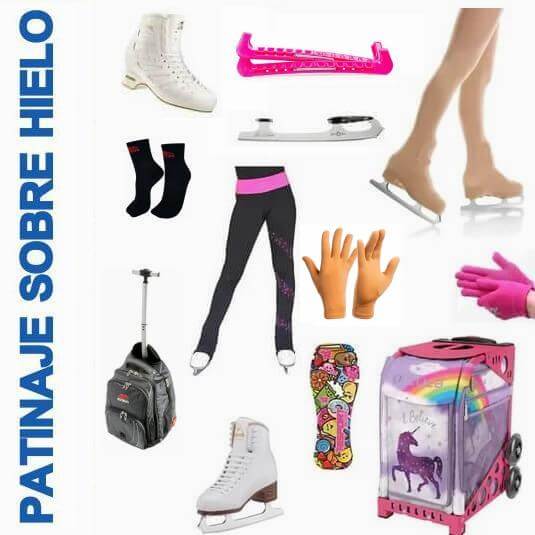 Distintos productos de patinaje sobre hielo de venta en Skate World México
