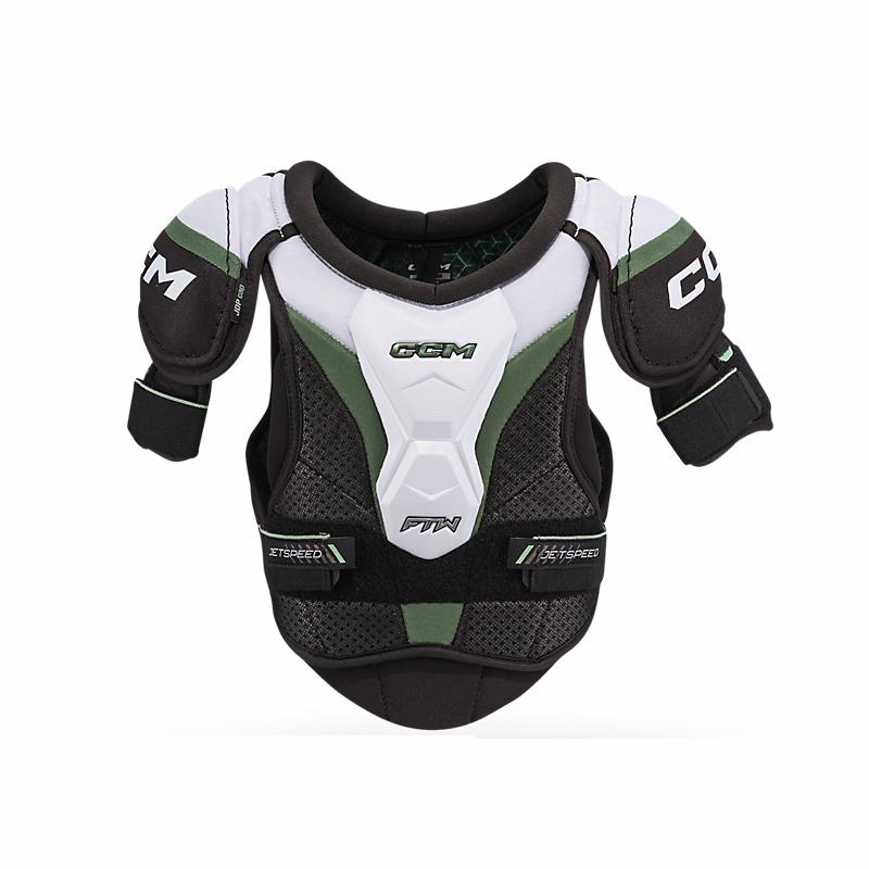 Hombreras de hockey femenil CCM JetSpeed FTW Jr frontal