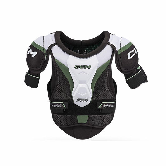Hombreras de hockey femenil CCM JetSpeed FTW Jr frontal