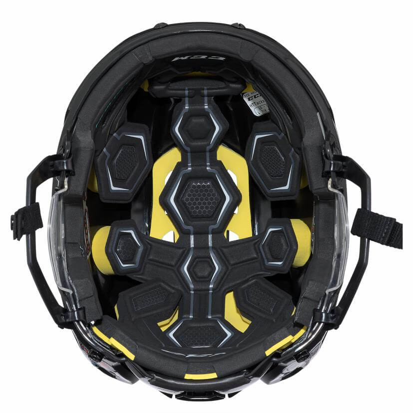 Casco de Hockey CCM Tacks 310 con espuma inteligente en zonas estratégicas. Absorción inteligente, protección superior.