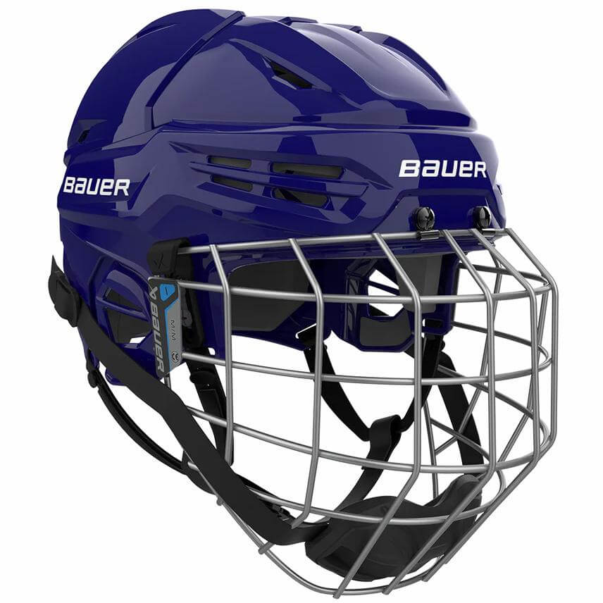 Casco de hockey Bauer RE-AKT 55 con careta azul marino de venta en Skate World