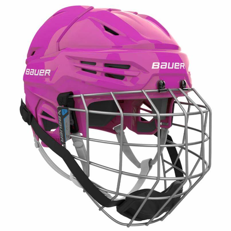 Casco de hockey Bauer RE-AKT 55 con careta rosa de venta en Skate World