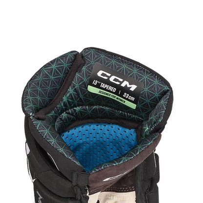 Guantes de hockey CCM JetSpeed FTW para mujer: forro con tecnología Polygiene Odor Crunch que elimina olores, controla la humedad y mantiene las manos frescas y secas