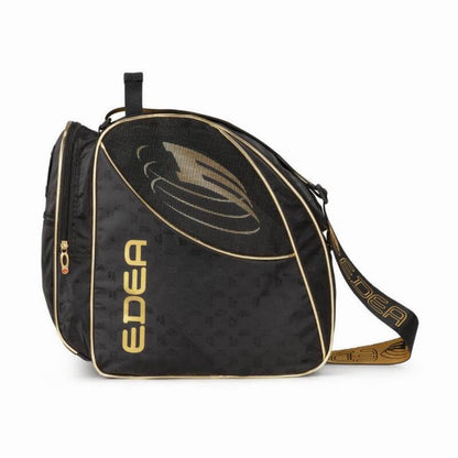 Maleta Edea Gold con diseño elegante, ribetes dorados y tejido Jacquard para patinadoras de artístico sobre hielo y ruedas