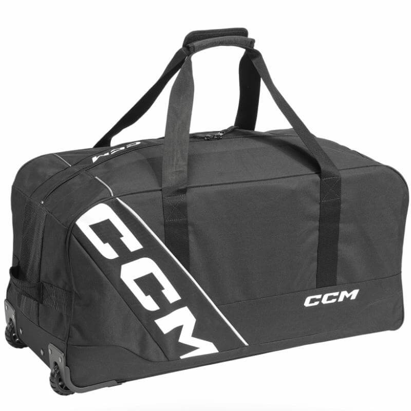 Maleta de hockey CCM 520 37 pulgadas con ruedas todoterreno de alta resistencia y asa telescópica retráctil - capacidad 175 litros para adulto
