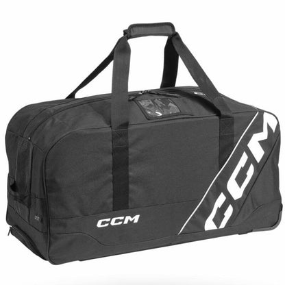 aleta de hockey CCM 520 vista lateral para llevat tu equipo de hockey - paneles laterales de malla para ventilación y cremallera YKK de alta calidad