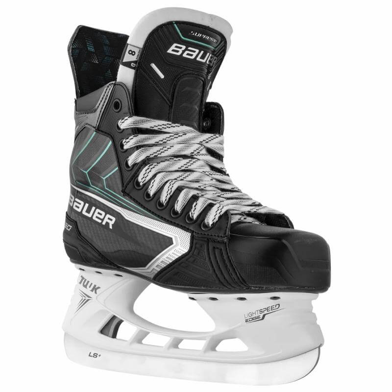Vista en 3/4 de los Patines de Hockey Sobre Hielo Bauer Supreme F30 – Suela DIGI COMP con estructura y soporte para movimientos dinámicos