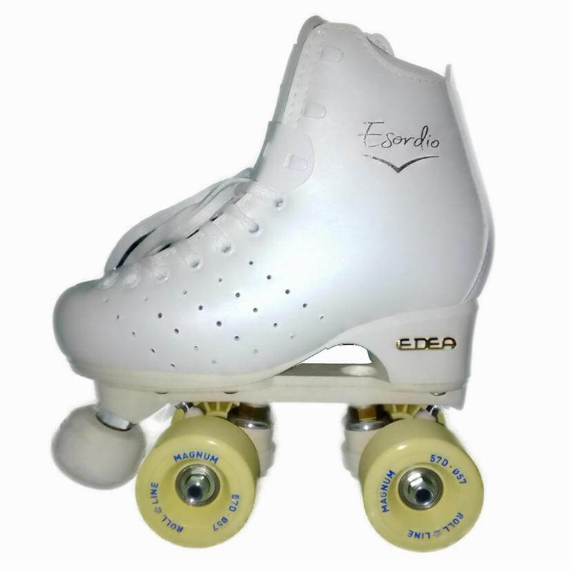 Patines Esordio con Chasis Roll-Line Mirage, reconocido por su estabilidad, ligereza y seguridad para principiantes.