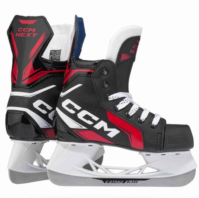 Los patines de hockey CCM Next para niños vienen con un afilado básico de fábrica