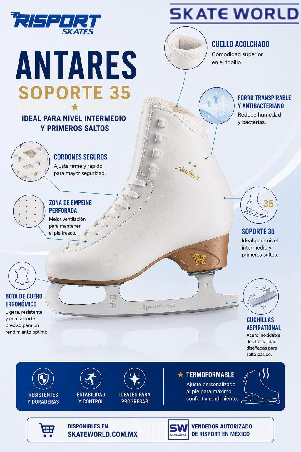 Risport Antares: patines de hielo nivel básico-intermedio para tus primeros saltos